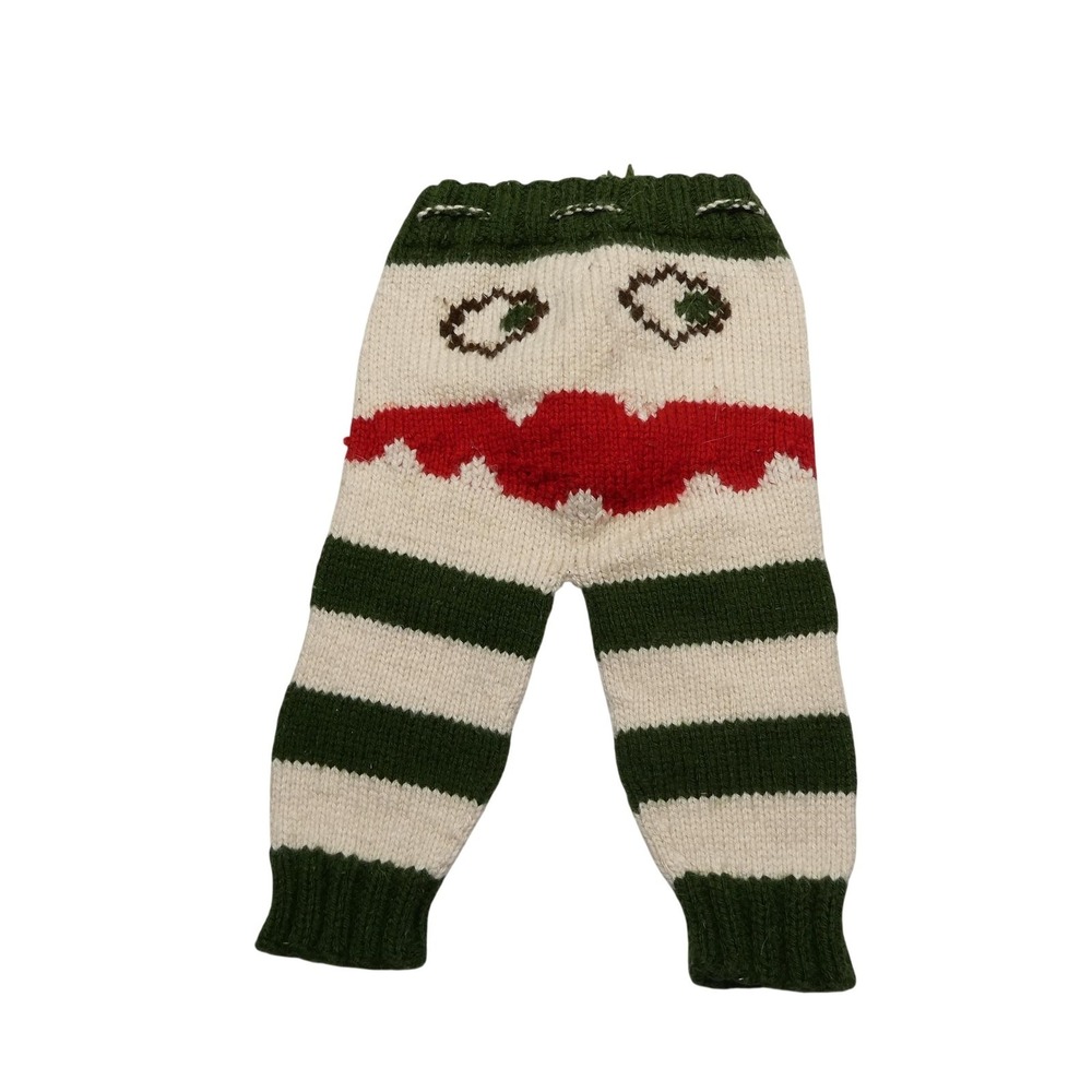 Handmade Knit Sweatpants Boys 9-12 Months Multicolor Striped Monster Face